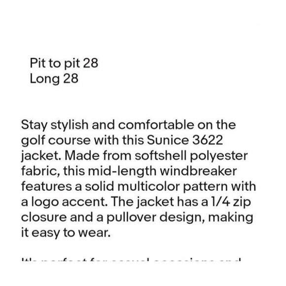 Sunice Jacket Weather Golf Pullover Windbreaker 1/4 Zip Mens XL Jacket - Picture 10 of 11